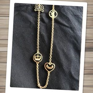 JUICY COUTURE Gold Enamel Embellished Necklace!
